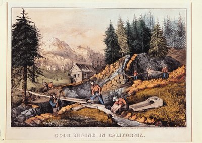 Gold Mining in California, Published by Currier and Ives, 1871 by American School